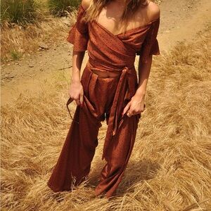 Le Rumi Gene Jumpsuit in Tan Spot